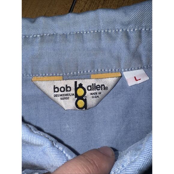 Bob Allen Short Sleeve Button Down Shirt Men’s Large Blue Hunting Workwear USA - Picture 4 of 4